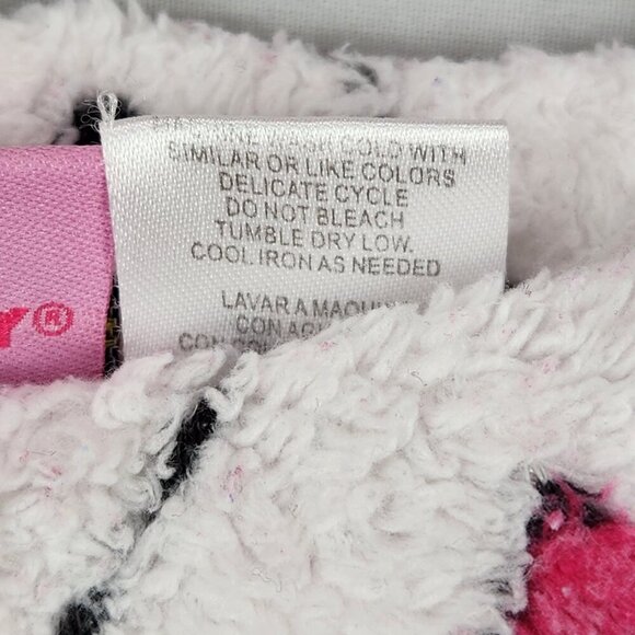 Sanrio Hello Kitty Fleece Pajama Pants Women's XL White Pink Drawstring Wide Leg - Picture 7 of 7